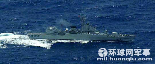 4月22日日本軍方公布跟蹤拍攝的在公海航行的中國海軍522號導(dǎo)彈護(hù)衛(wèi)艦