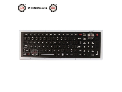 IP67動(dòng)態(tài)防塵防水防暴不銹鋼電鍍黑鈦面板軍用臺(tái)式鍵盤